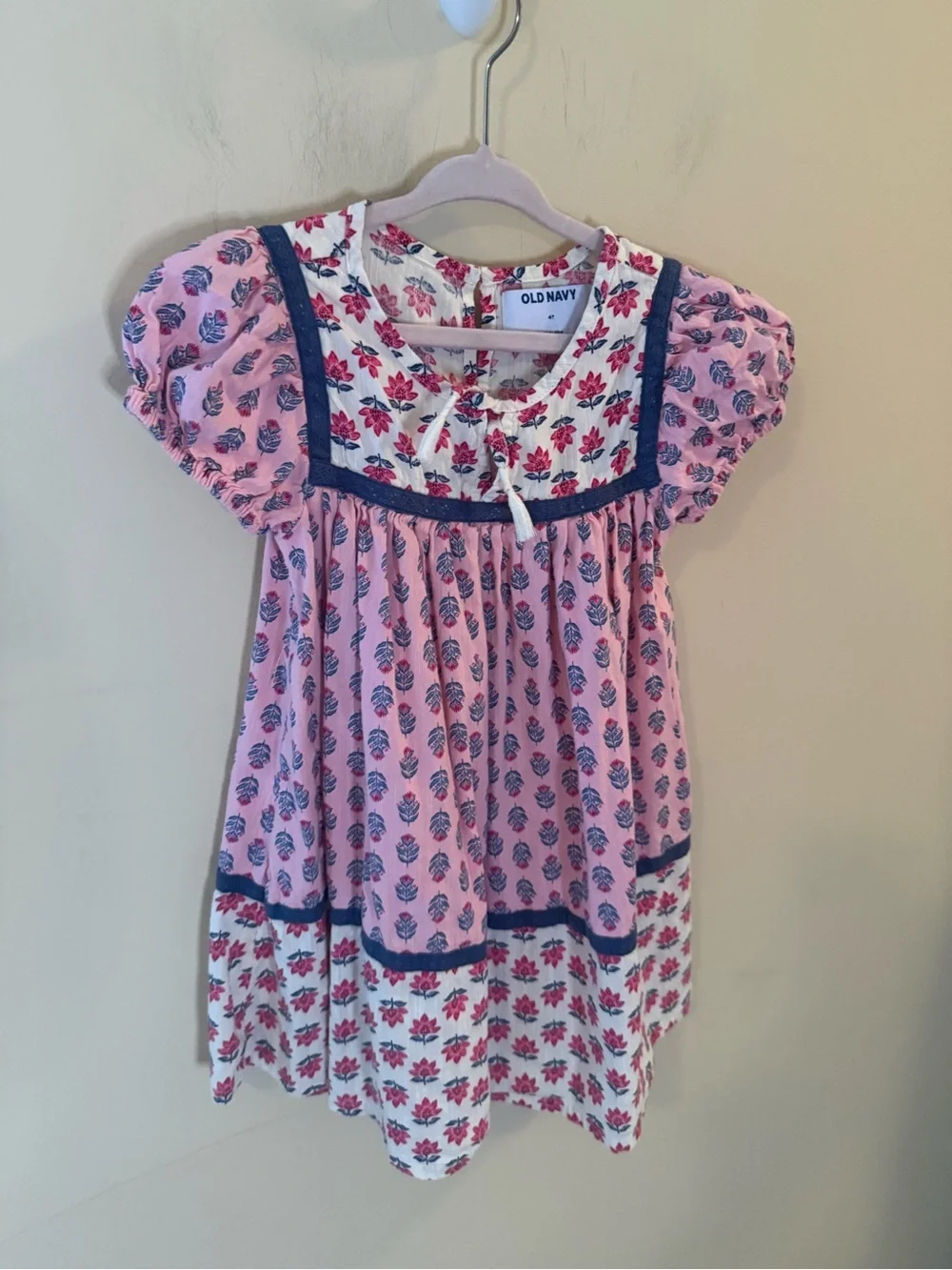 Old Navy Puff-Sleeve Matching Floral Swing Dress for Toddler Girls 4T